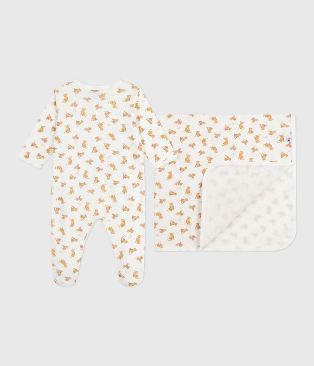 Set de regalo de algod&oacute;n con estampado de leopardos para beb&eacute; multicolor