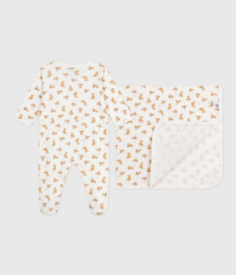 Set de regalo de algod&oacute;n con estampado de leopardos para beb&eacute; multicolor