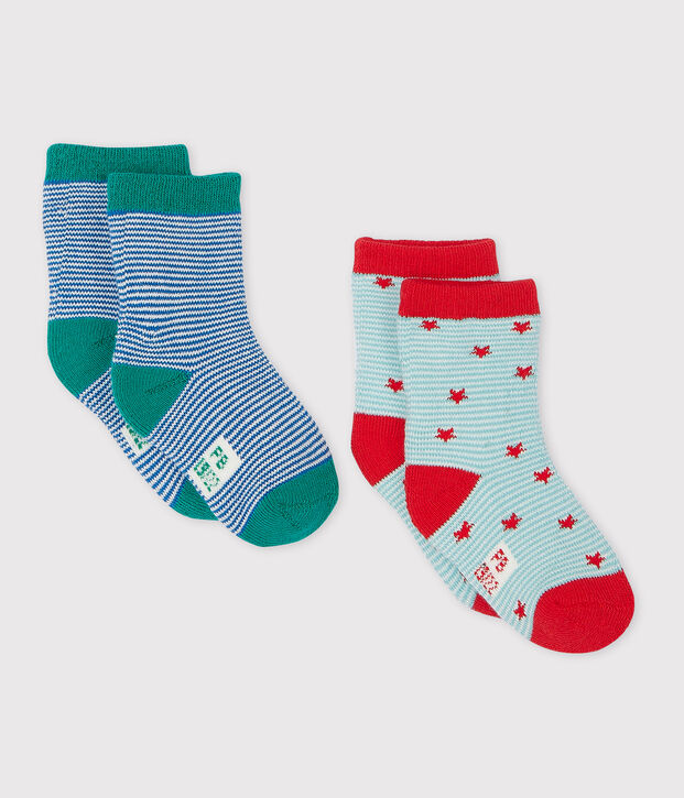 Lote de 2 pares de calcetines beb&eacute; multicolor
