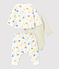 Conjunto de 3 piezas con estampado de monos de tejido túbico ecológico para bebé blanco MARSHMALLOW/blanco MULTICO