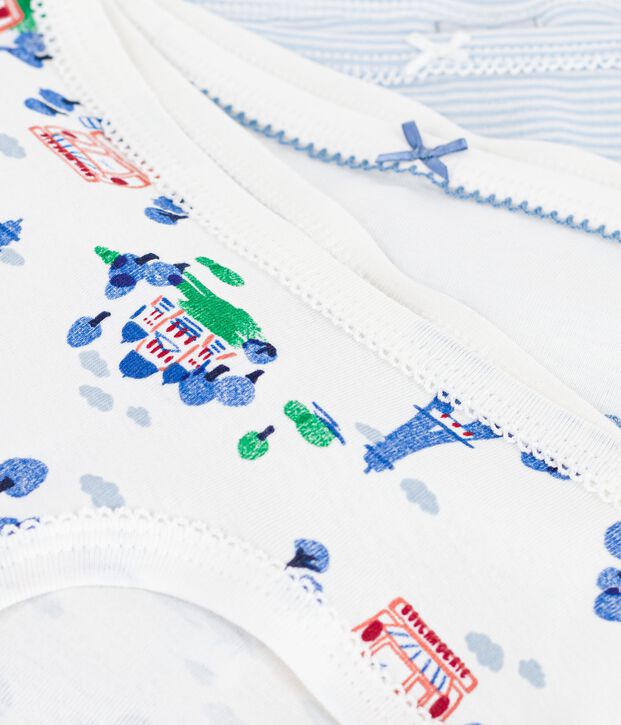 Juego de braguitas infantiles de algod&oacute;n de talle alto con estampado de Par&iacute;s multicolor