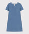 Camisón infantil liso de algodón calado azul BEACH