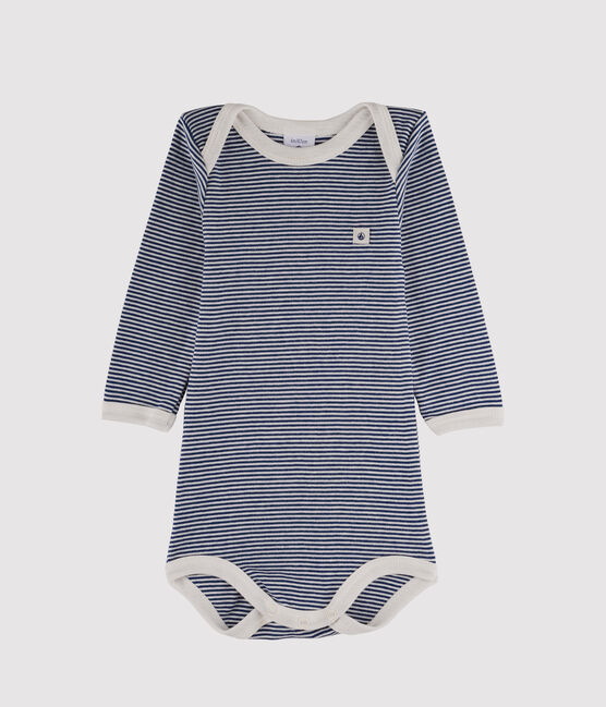 Bodi de manga larga para bebé niño azul MEDIEVAL/blanco MARSHMALLOW