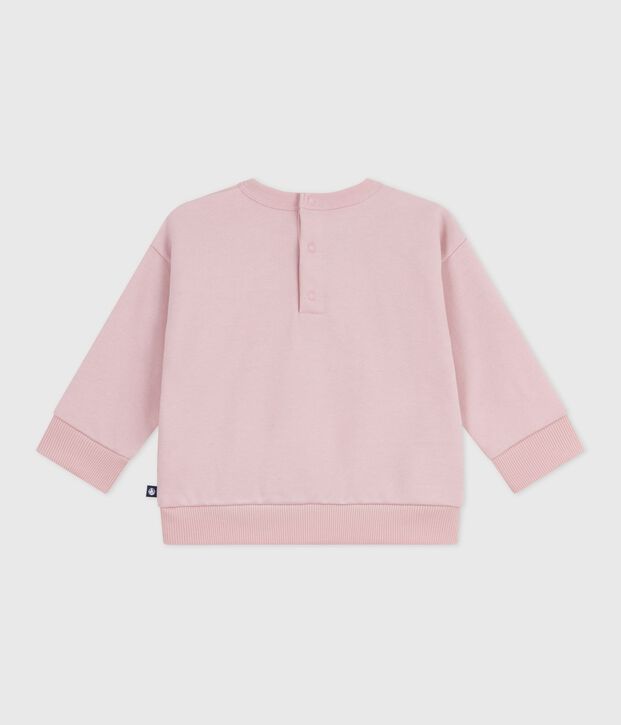 Sudadera de algod&oacute;n con bordado Petit Bateau para beb&eacute; rosa