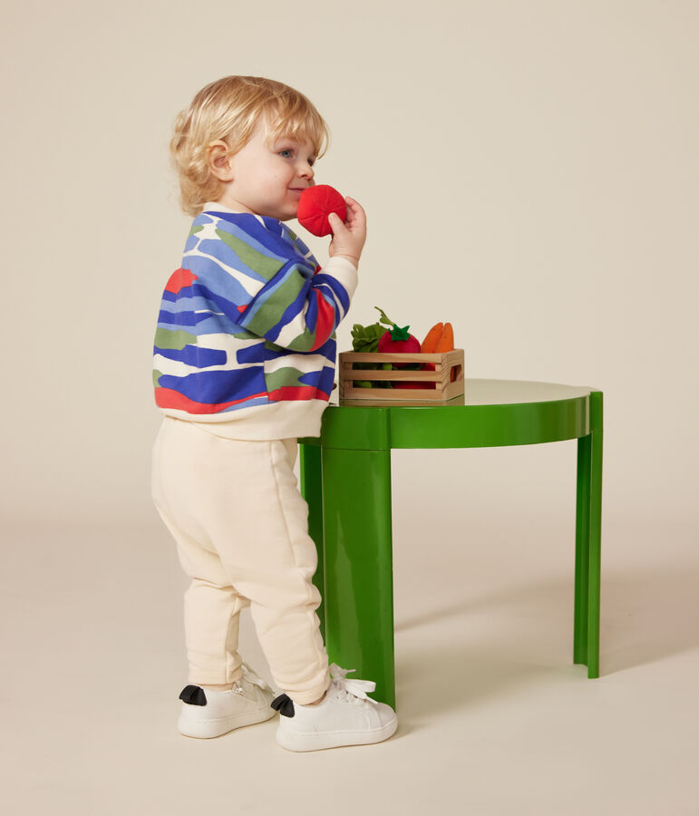 Sudadera de felpa para beb&eacute; crudo/azul