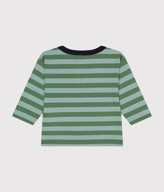 Camiseta de manga larga de punto fino para bebé verde PALMERAIE/ PAUL