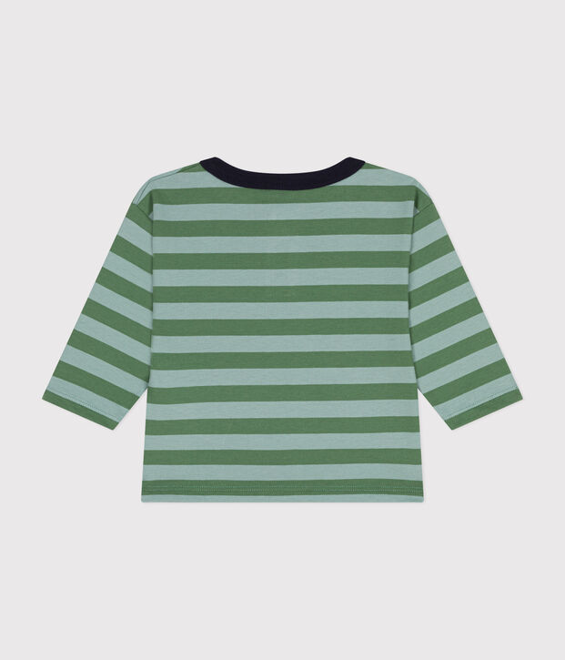 Camiseta de manga larga de punto fino para beb&eacute; verde/verde