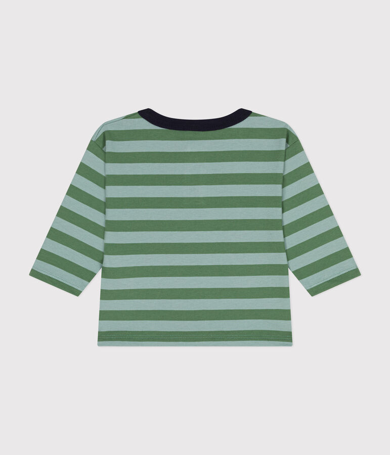 Camiseta de manga larga de punto fino para beb&eacute; verde/verde