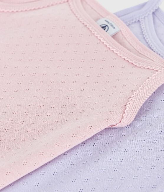 Juego de camisetas de tirantes infantiles de algodón calado variante 1