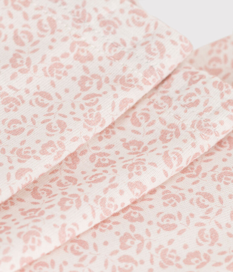 Mallas de algod&oacute;n estampado para beb&eacute; blanco/rosa