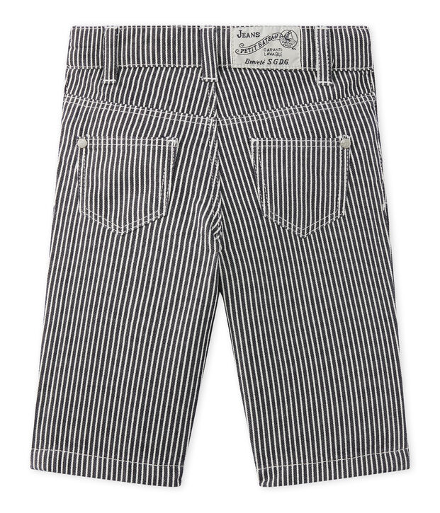 Pantal&oacute;n de beb&eacute; ni&ntilde;o a rayas azul/blanco