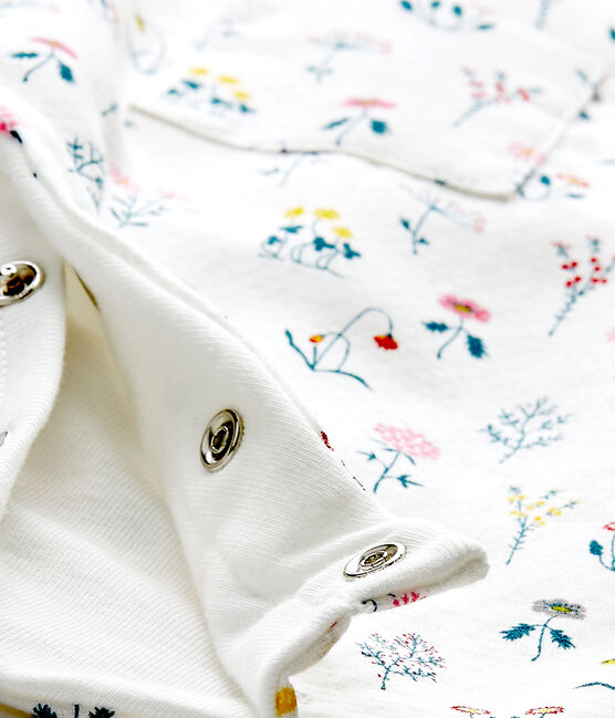 Pelele para bebé niña en túbico estampado blanco LAIT/blanco MULTICO