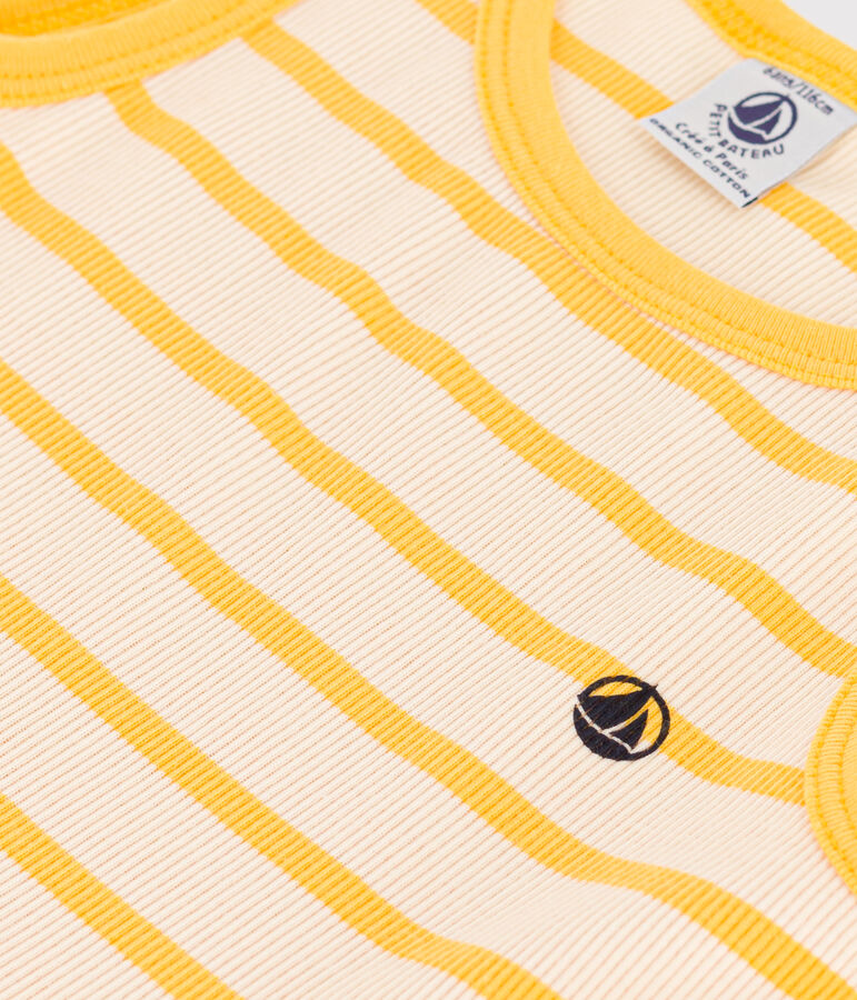 Vestido de algod&oacute;n sin mangas para ni&ntilde;a crudo/amarillo