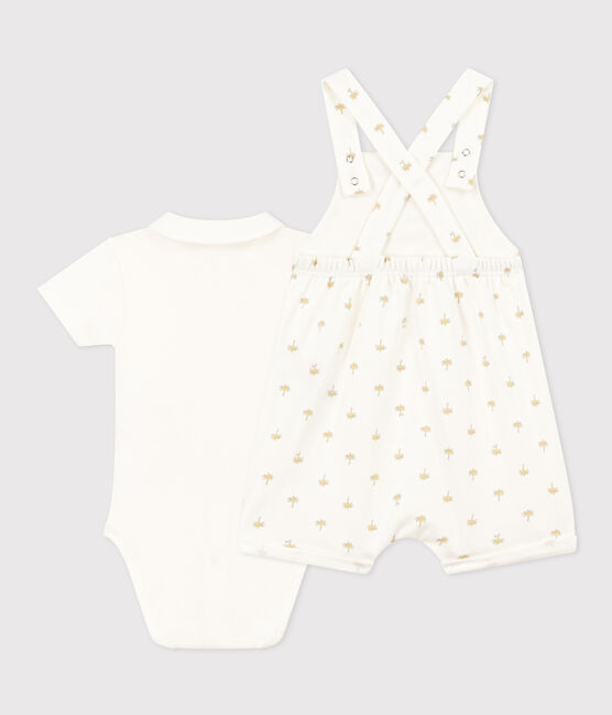 Conjunto de peto y body de algodón para bebé blanco MARSHMALLOW/blanco MULTICO