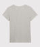 Camiseta RECTA con cuello redondo de algodón orgánico de mujer gris BELUGA CHINE