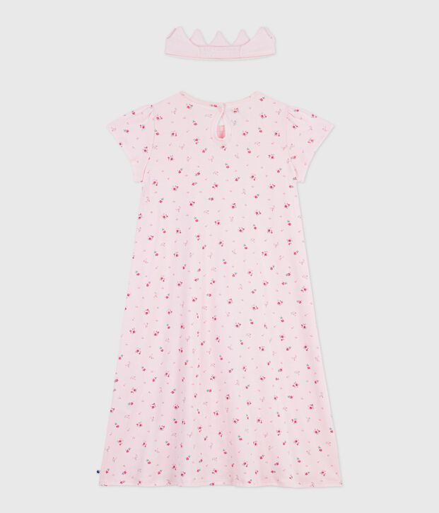 Camis&oacute;n disfraz y diadema infantil de algod&oacute;n rosa/multicolor