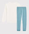 Pijama de chica - mujer de terciopelo blanco MARSHMALLOW/ BRUME