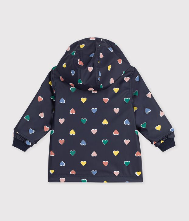 Chubasquero ic&oacute;nico con estampado de corazones para beb&eacute; azul/multicolor