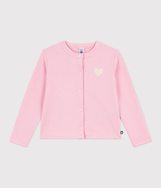 Cárdigan infantil liso de algodón rosa MARQUISE