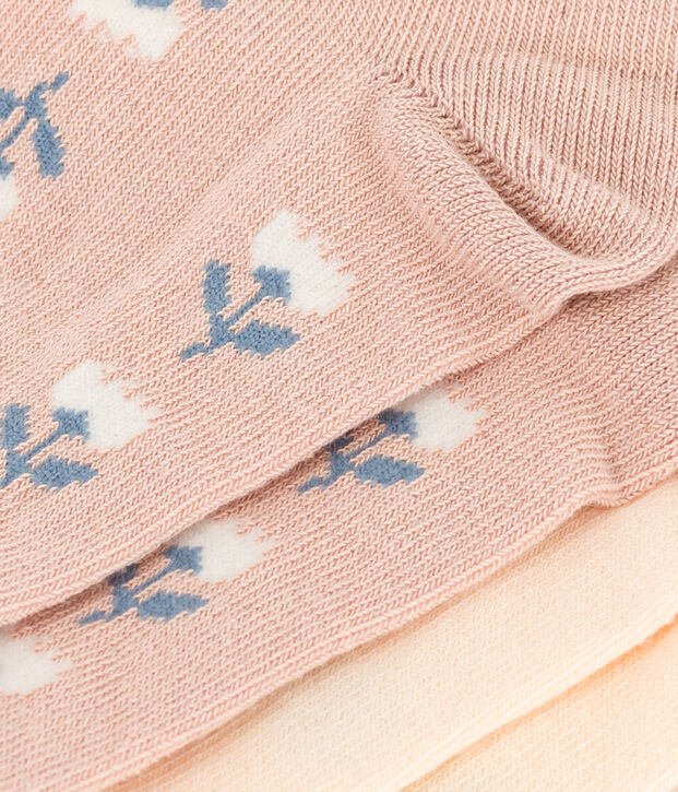 Juego de 2 pares de calcetines de punto de algod&oacute;n con flores para ni&ntilde;os multicolor