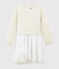 Vestido de manga larga infantil para niña beige MONTELIMAR CHINE