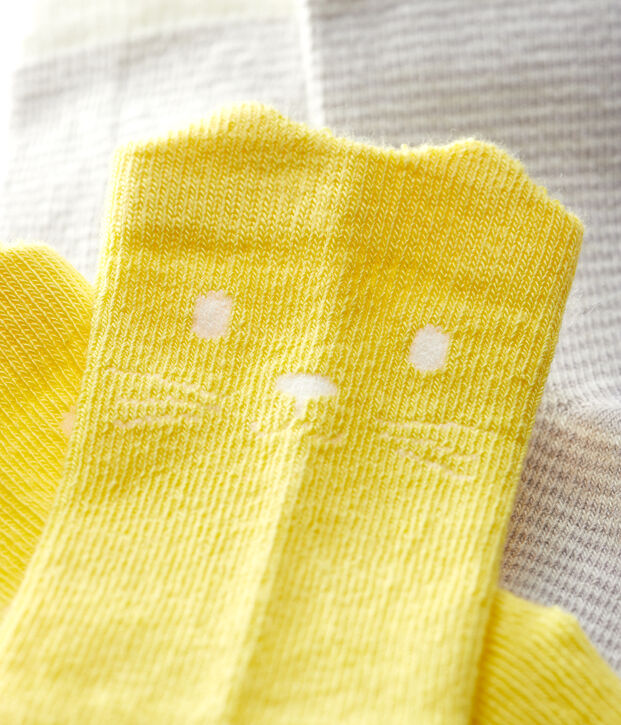 Lote de 2 pares de calcetines con estampado de beb&eacute; ni&ntilde;a multicolor