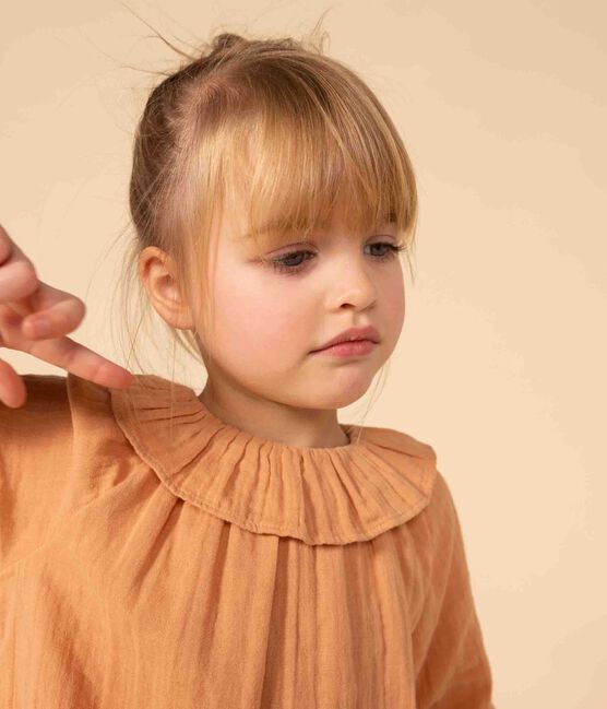 Blusa de gasa de algodón para niña rosa SIENNA