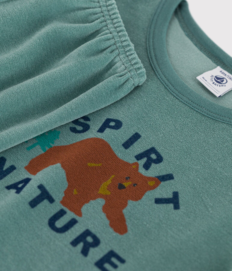 Pijama de terciopelo para ni&ntilde;o/ni&ntilde;a verde/multicolor