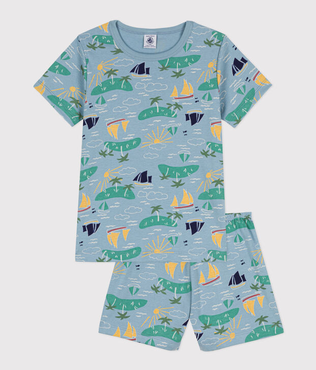 Pijama corto de algod&oacute;n de explorador de ni&ntilde;o/ni&ntilde;a azul/multicolor
