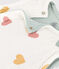Chaleco reversible de algodón con corazones para bebé blanco MARSHMALLOW/blanco MULTICO