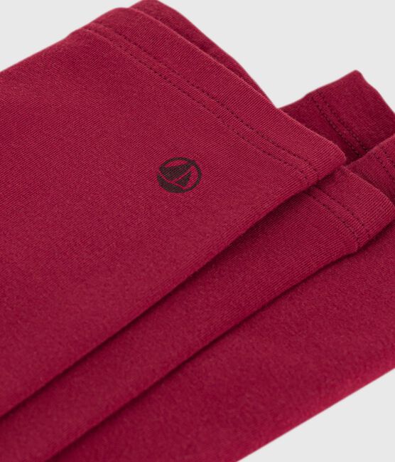 Leggings infantiles de algodón liso AMARANTE