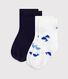 2 pares de calcetines de algodón con estampado de ballena para bebé