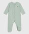 Pijama de algodón milrayas para bebé SAULE/ MARSHMALLOW