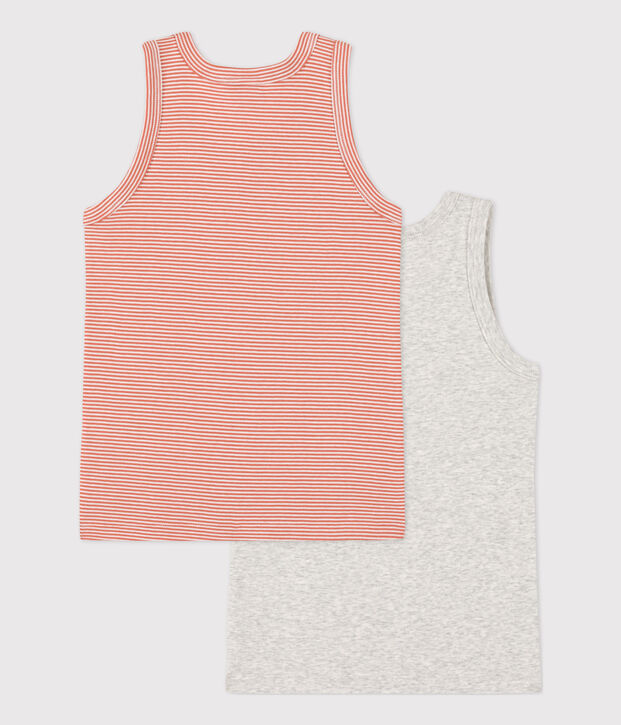 Juego de 2 camisetas de tirantes de algod&oacute;n de ni&ntilde;o multicolor