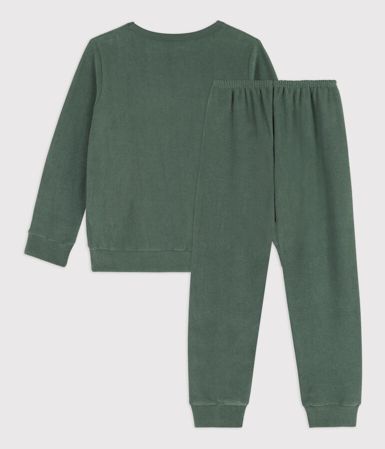 Pijama de rizo afelpado para ni&ntilde;o/ni&ntilde;a verde