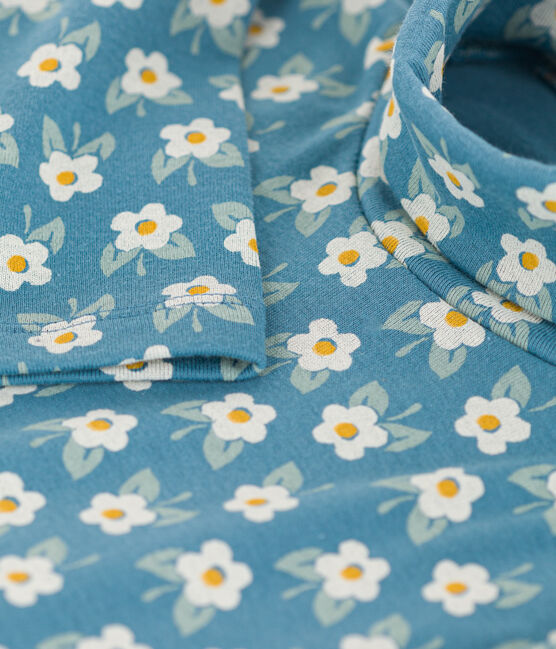 Prenda de cuello de cisne con estampado de flores de algodón de niña POLOCHON/ MULTICO