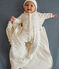 Pijama de algodón con cuello y flores para bebé blanco MARSHMALLOW/blanco MULTICO