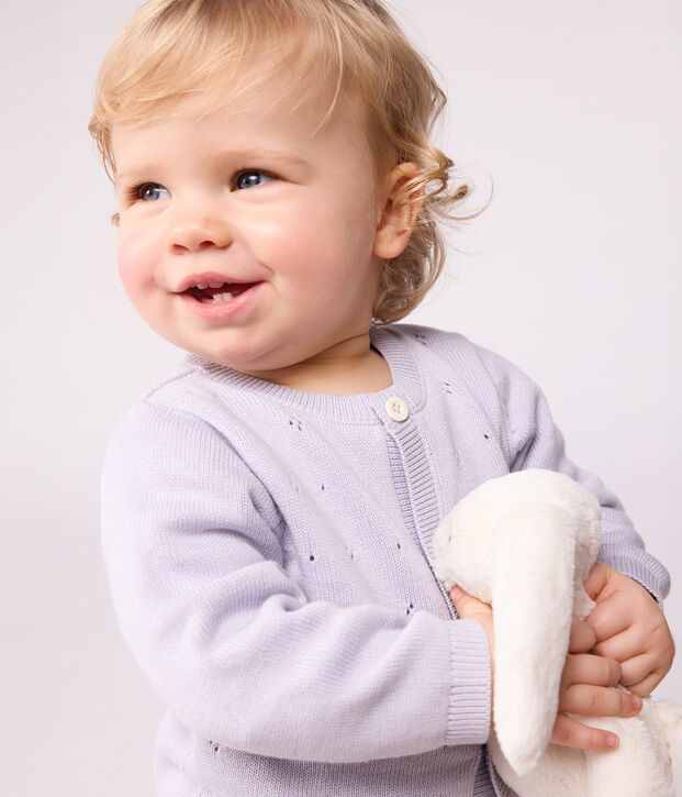 C&aacute;rdigan liso de punto tricotado de algod&oacute;n para beb&eacute; PARME