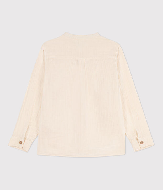 Camisa de gasa de algod&oacute;n de ni&ntilde;o crudo