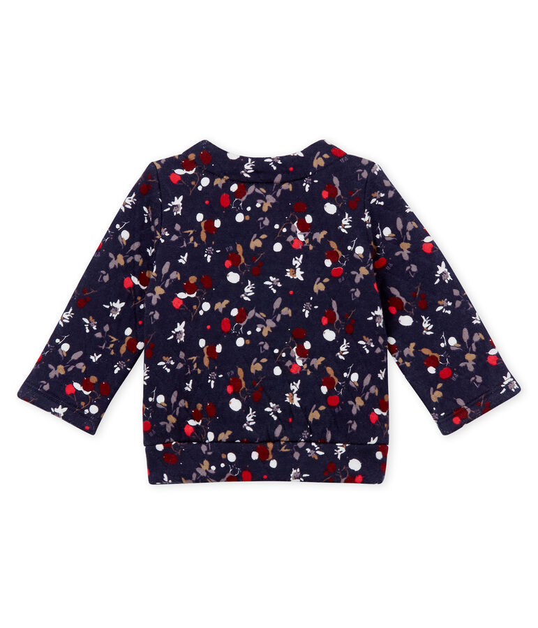 C&aacute;rdigan para beb&eacute; ni&ntilde;a en t&uacute;bico acolchado estampado azul/multicolor