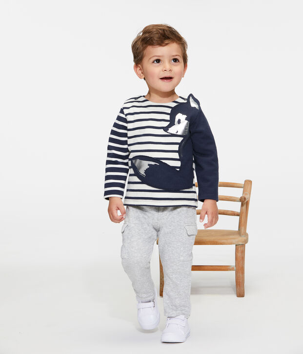 Jersey marinero renovado para beb&eacute; ni&ntilde;o blanco/azul