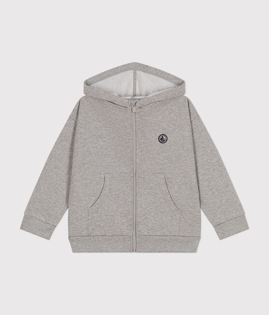 Sudadera de felpa con cremallera y capucha para niño gris CHATON CHINE