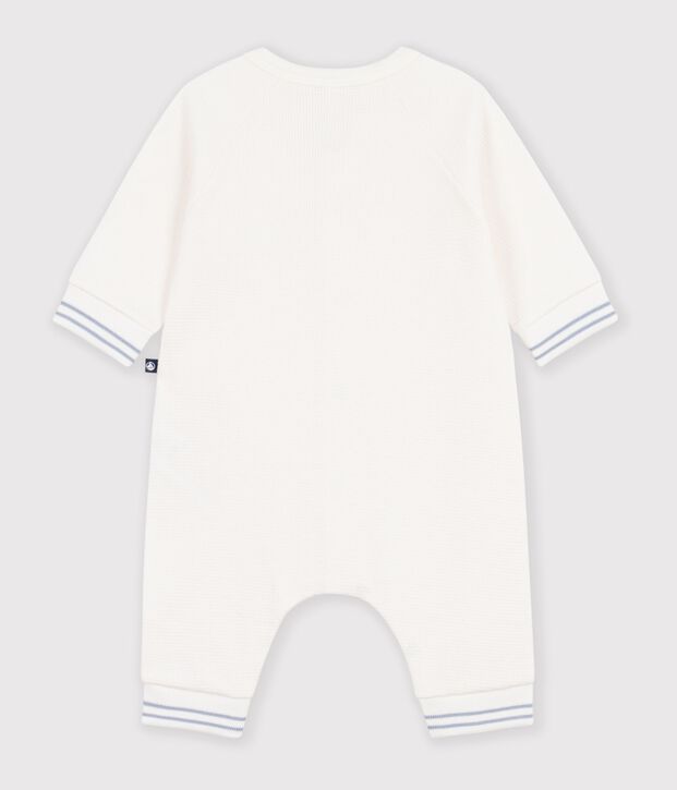 Pelele de algod&oacute;n liso para beb&eacute; blanco