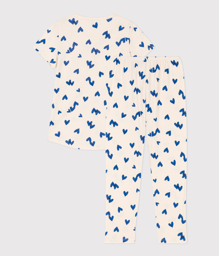 Pijama de manga corta de algod&oacute;n para ni&ntilde;a crudo/multicolor