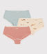 Juego de 3 culottes de algodón con animales para niña