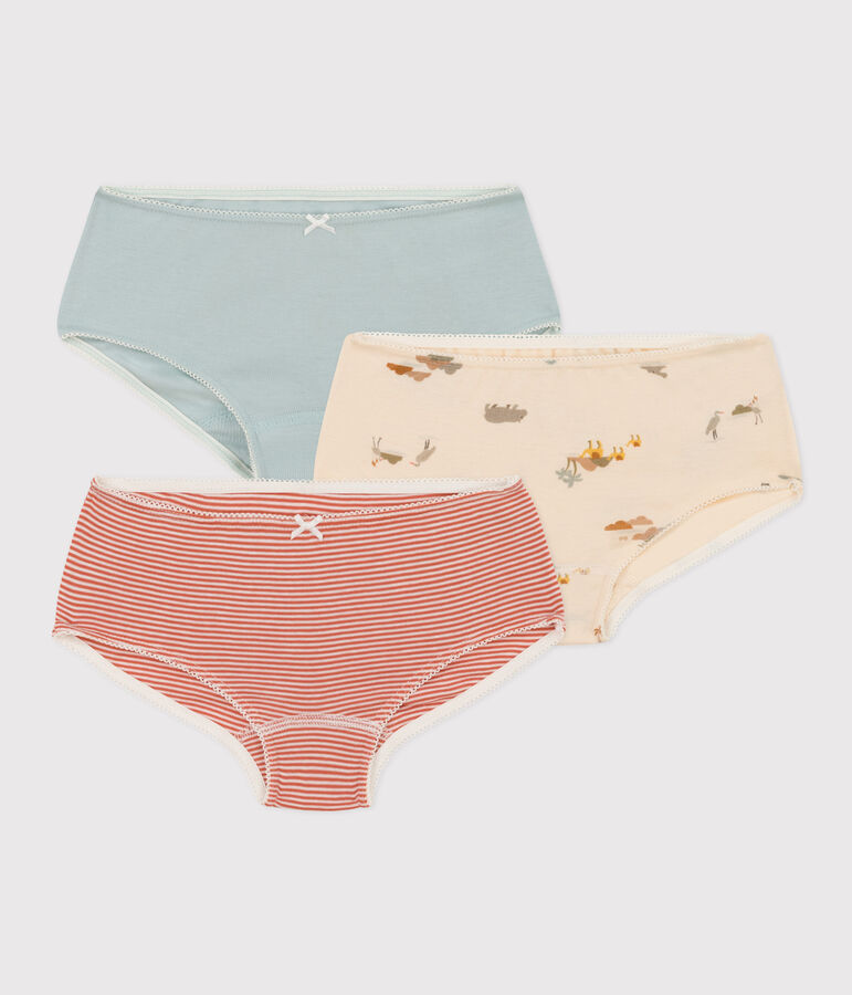 Juego de 3 culottes de algod&oacute;n con animales para ni&ntilde;a multicolor