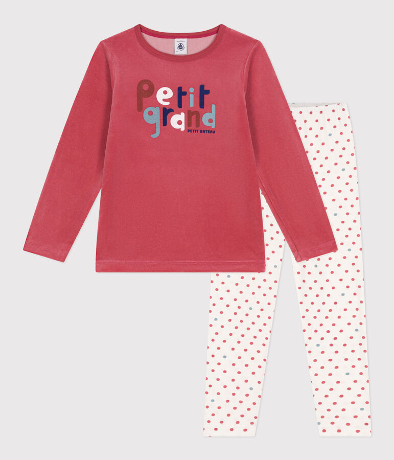 Pijama infantil de terciopelo rosa/multicolor
