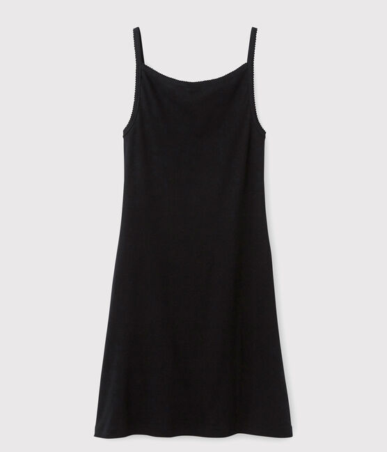 Camisón de algodón para mujer negro NOIR
