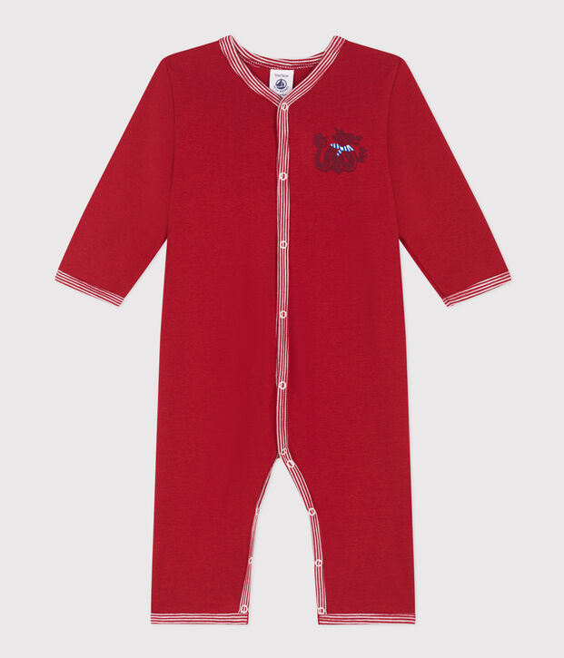 Pijama sin pies de algod&oacute;n para beb&eacute; rojo