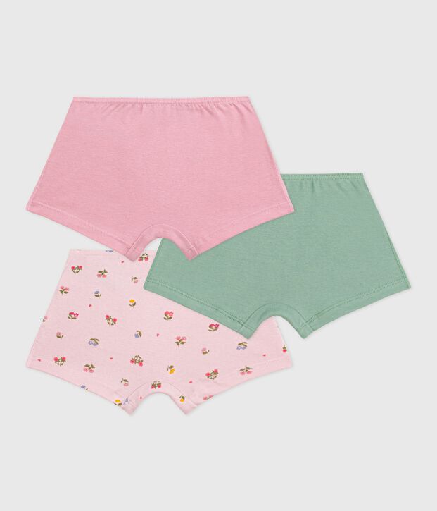 Juego de culottes infantiles de algod&oacute;n con estampado de flores multicolor